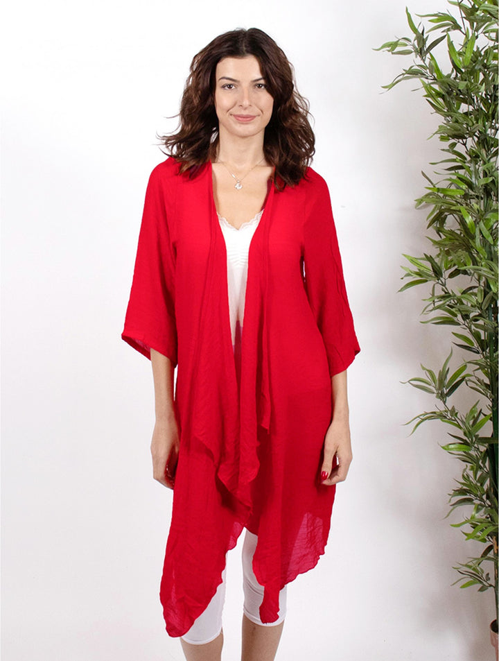 Solid Long-Sleeved Maxi Cardigan CL1173