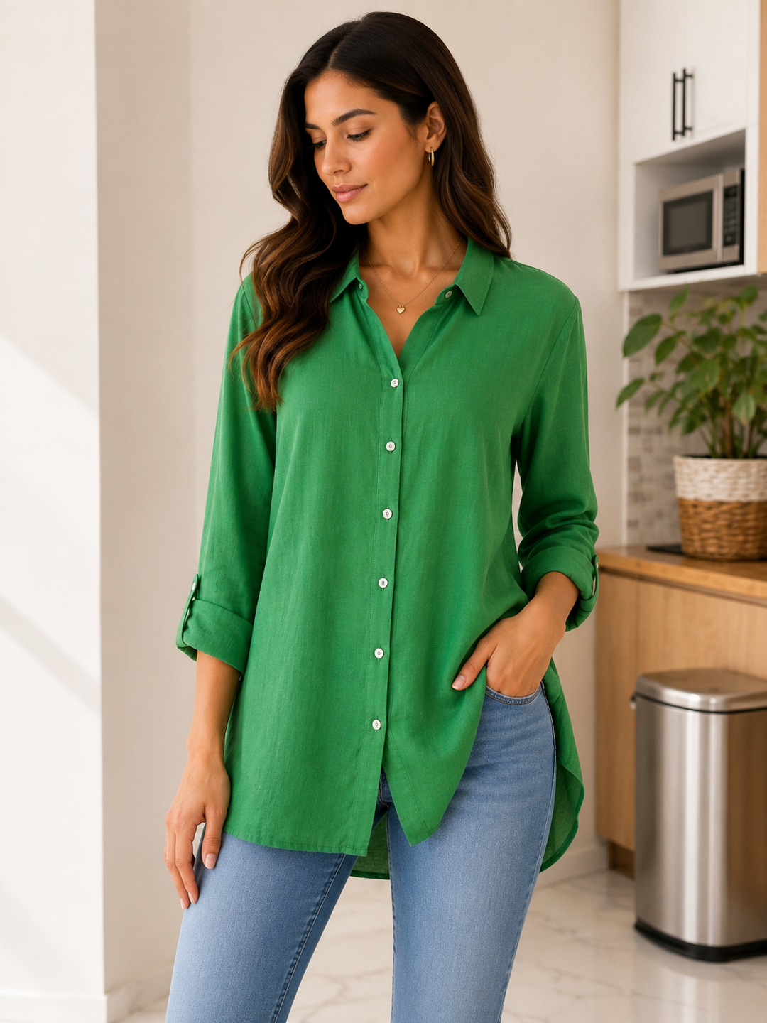 Tahari Green Tunic 2036300