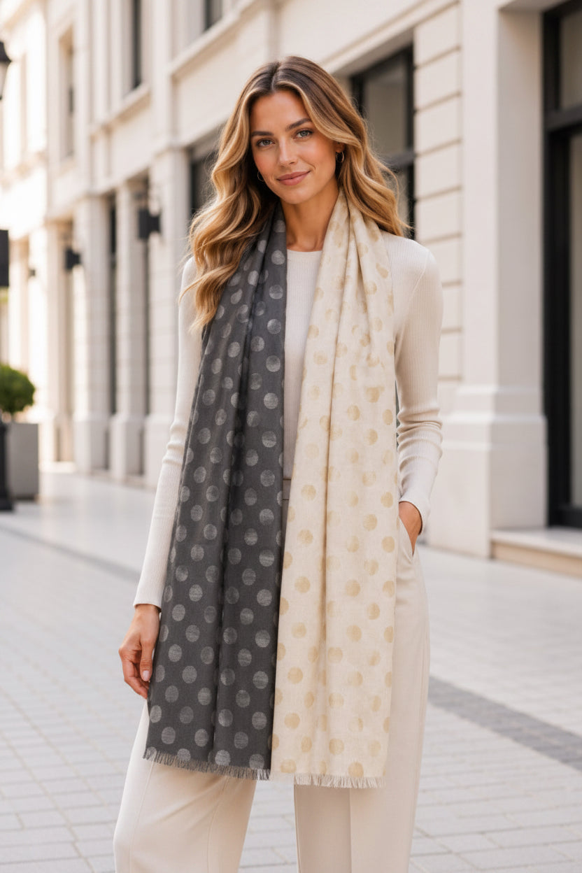 Cherie Bliss Two-Tone SF20606 Polka Dot Scarf
