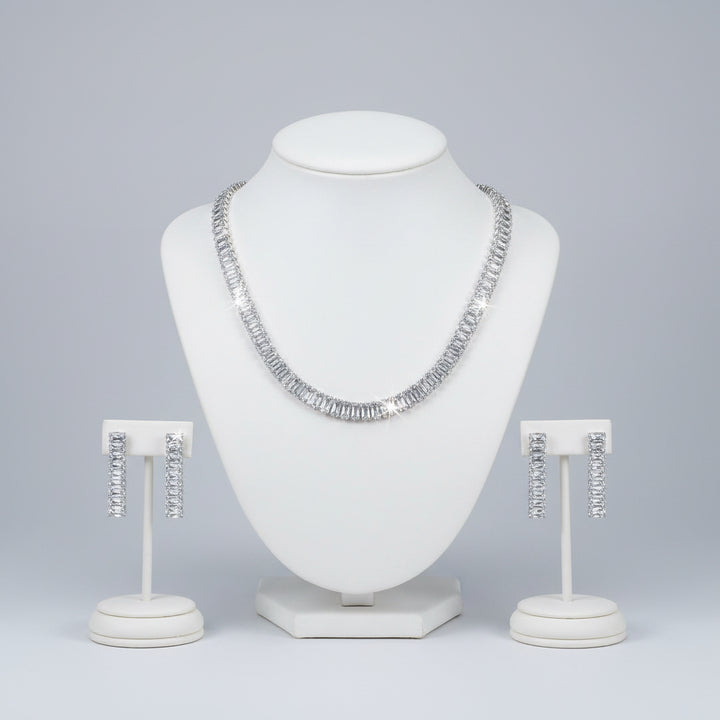 Cherie Bliss NE1009 Rhinestone Crystal Necklace and Earrings Set