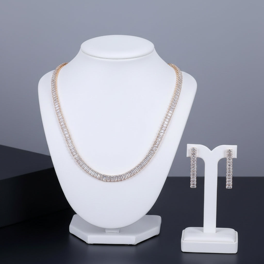 Cherie Bliss NE1009 Rhinestone Crystal Necklace and Earrings Set