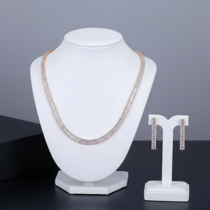 Cherie Bliss NE1009 Rhinestone Crystal Necklace and Earrings Set