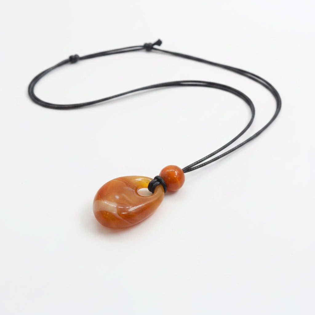 Fashion Jewelry M035 Rope Necklace W/ Precious Stone Pendent