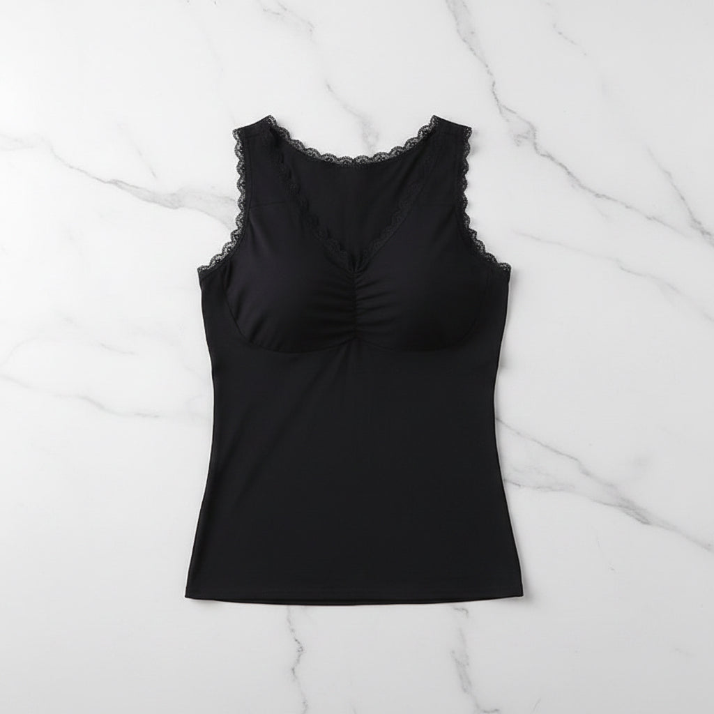 Cherie Bliss Lace Tank Top W/ Padded Chest