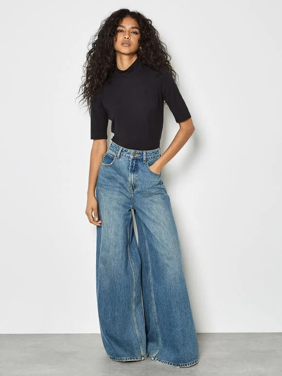 Jersey Mock Neck Top X113415