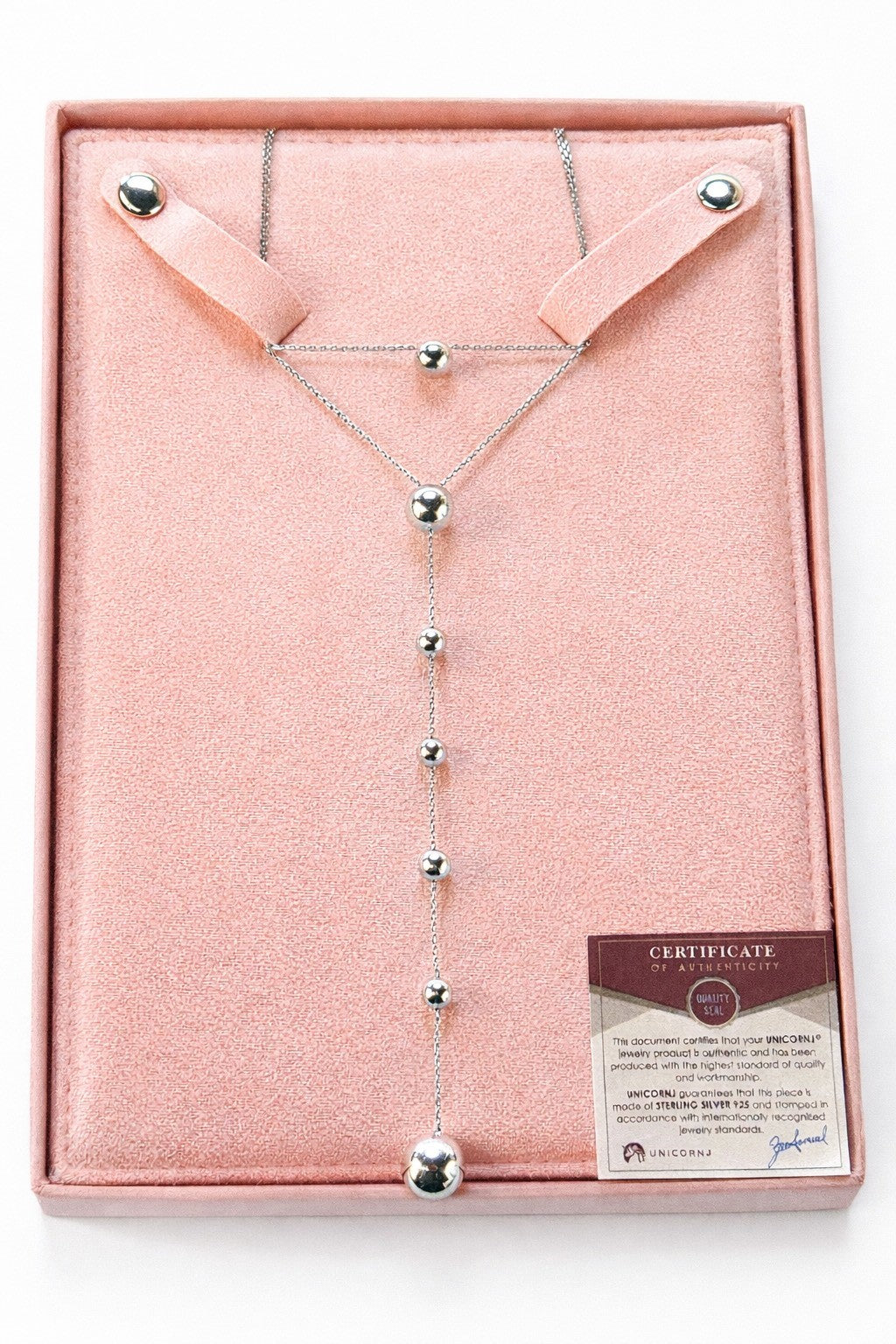 Unicorn J Silver Neklace