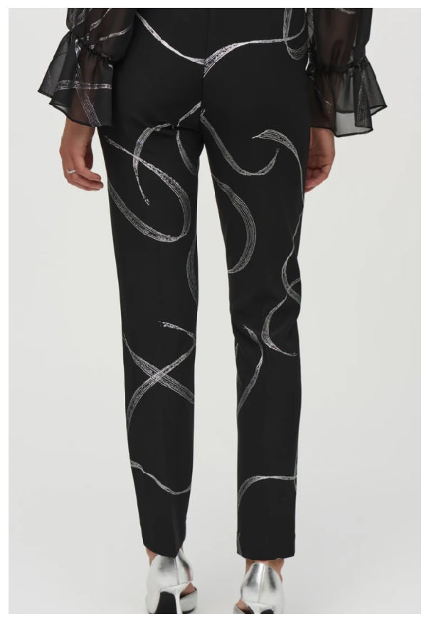 Joseph Ribkoff 244119 black pants with print