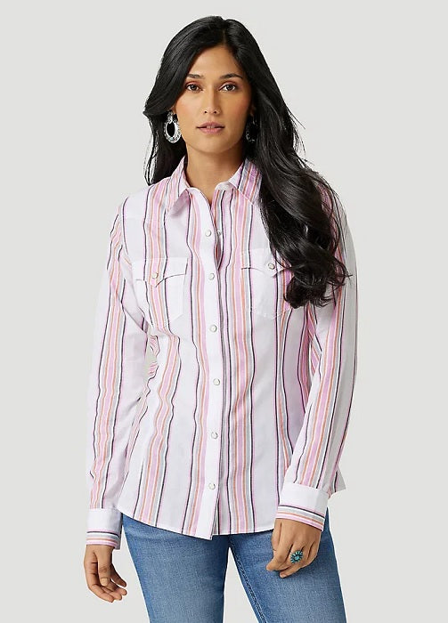 WRANGLER STRIPE WESTERN SNAP SHIRT 112327248