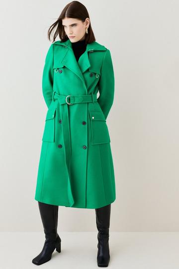 Karen Millen Trench Coat/ Green/6