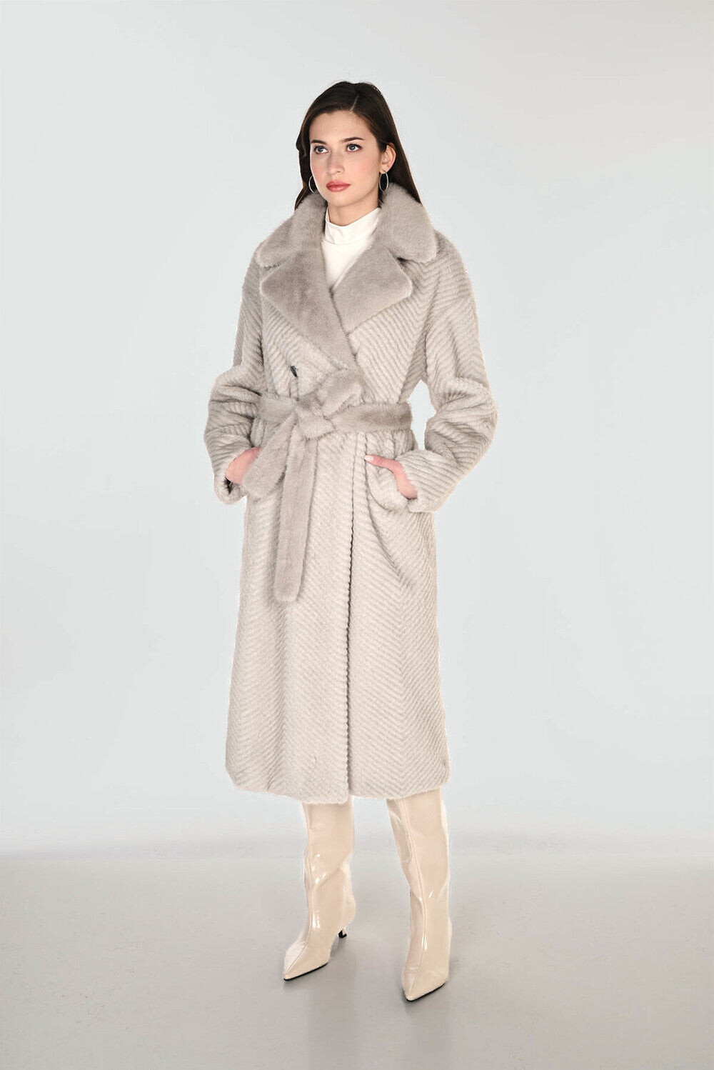 Frank Lyman 263771 Knit Coat Mink
