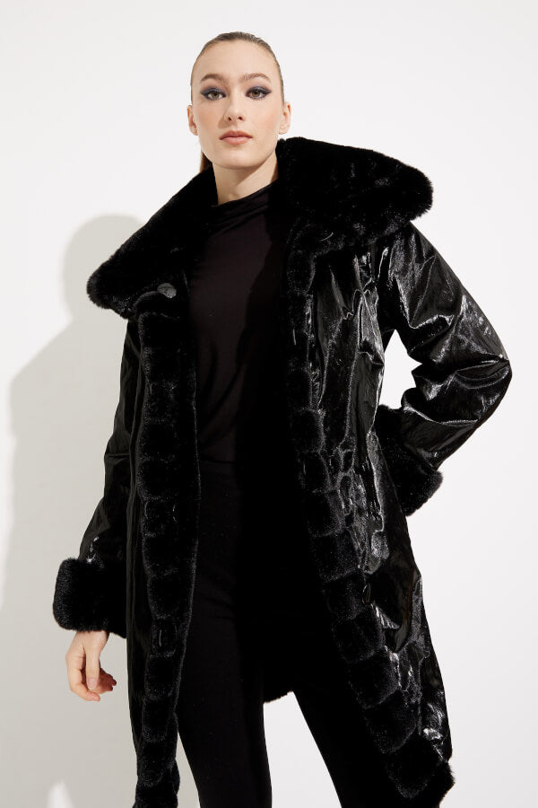 JOSEPH RIBKOFF Faux Fur Coat Style 233900