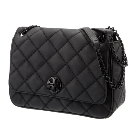 Tory Burch Black Willa Quilted Shoulder Bag