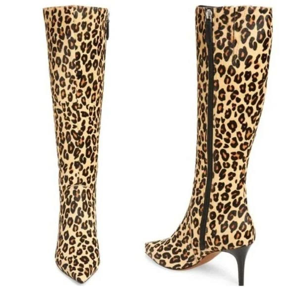 Linea Paolo knee high boot leopard print
