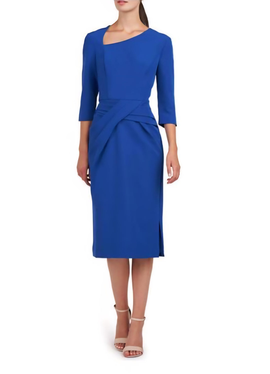 KAY UNGER BLUE LONG SLEEVE DRESS MIDI
