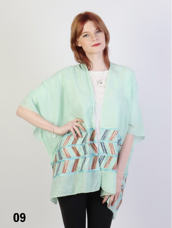 Cherie Bliss Abstract Embroidery Kimono