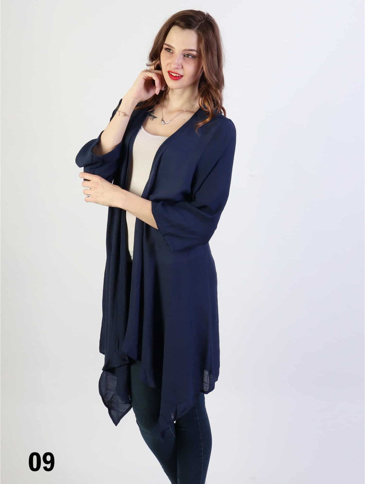 Solid Long-Sleeved Maxi Cardigan