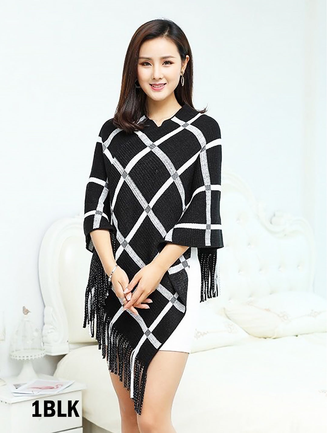 Cherie Bliss Poncho CP11701BLK