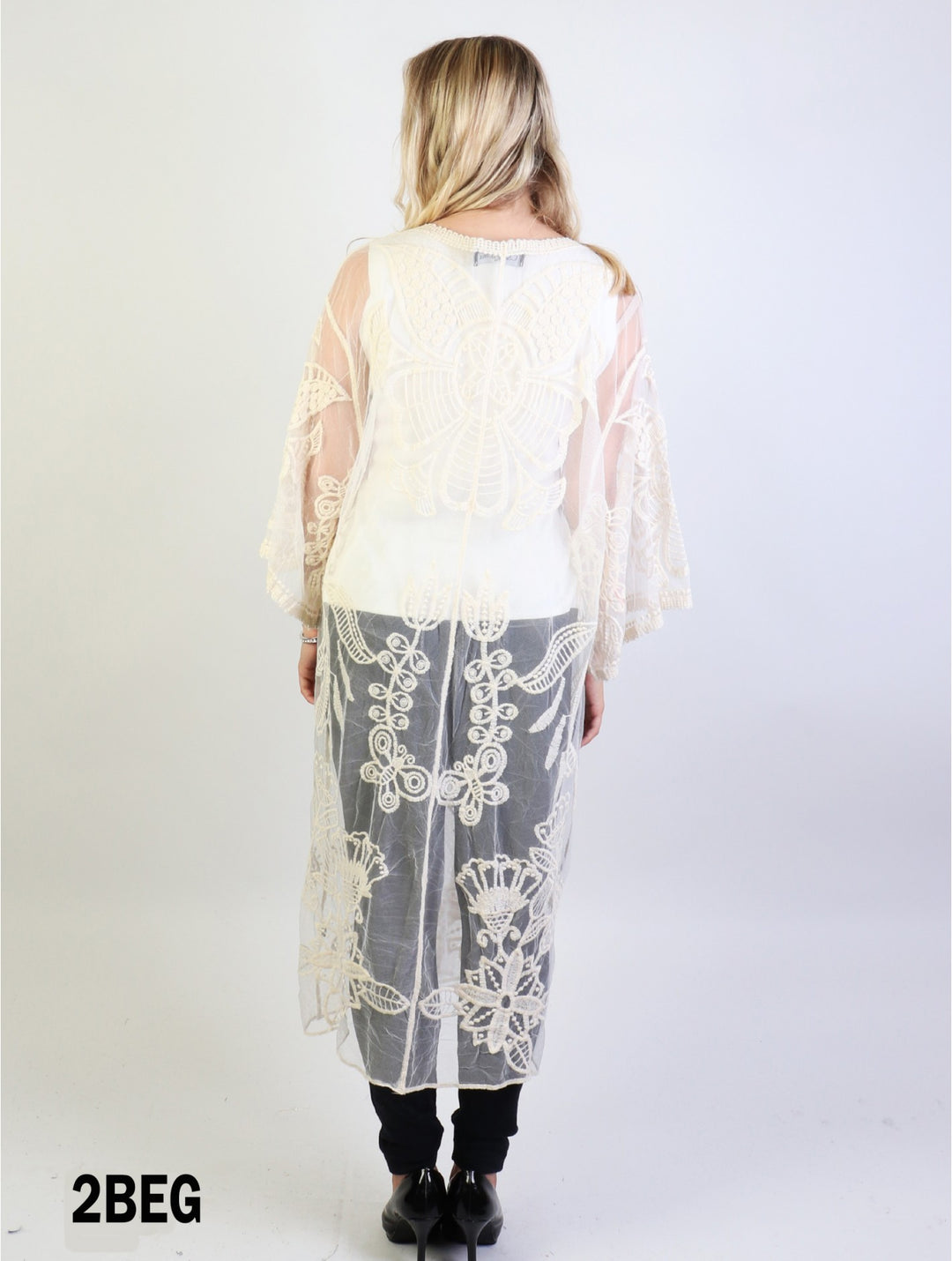 Cherie Bliss Flowy Lace Maxi Kimono