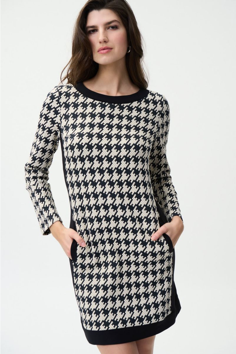 Joseph Ribkoff Houndstooth Print Dress Style 224039