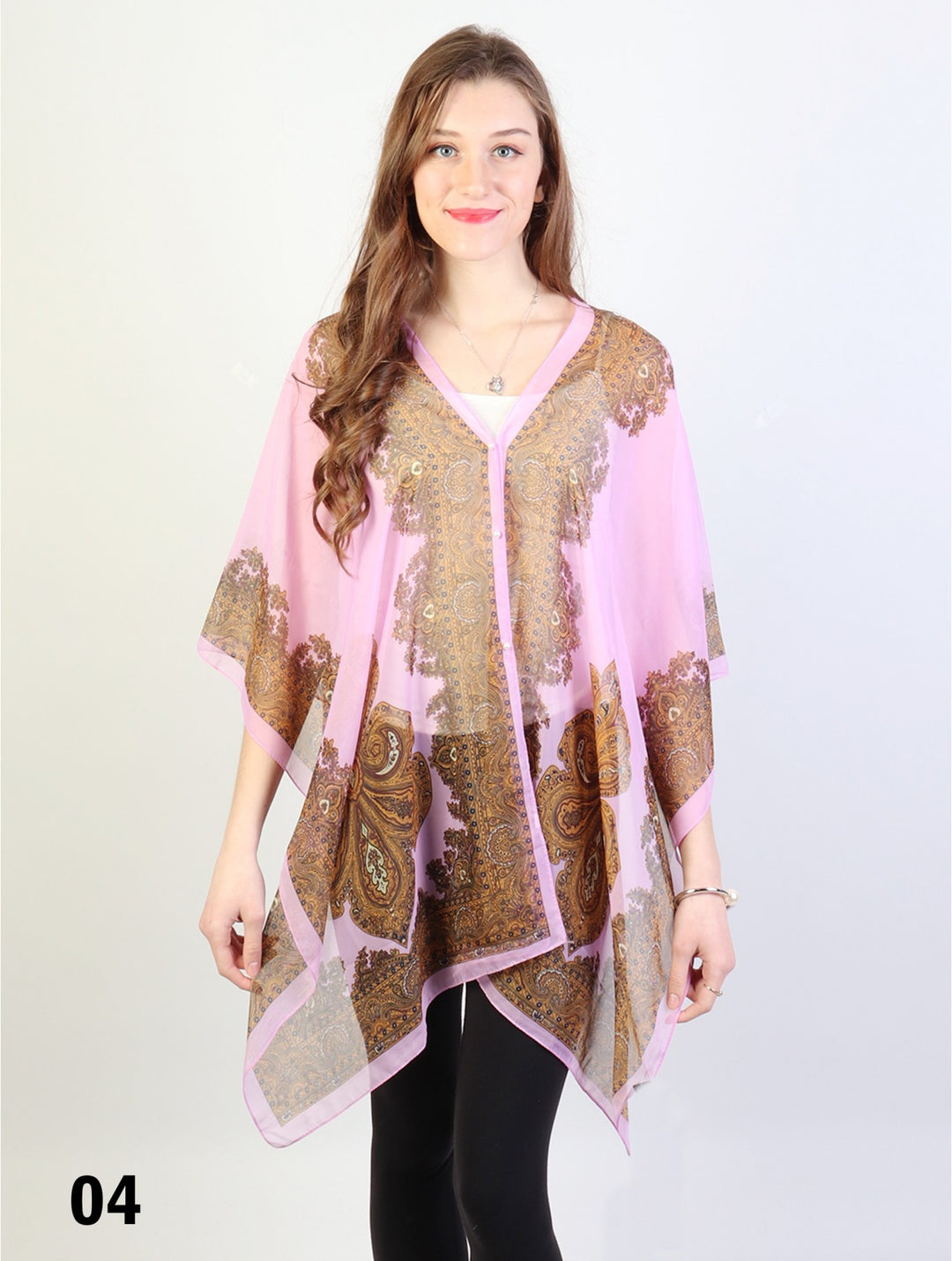 Cherie Bliss Reversible Pearl Chiffon Top with Filigrees