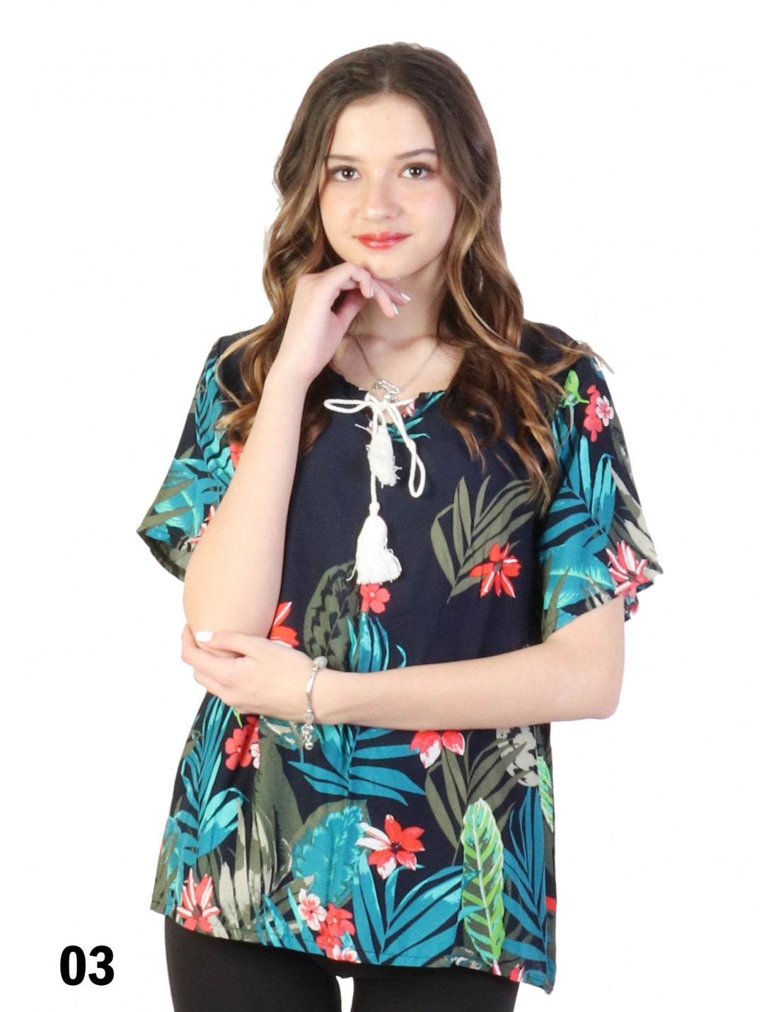 Cherie Bliss Tropical Print Fashion Top