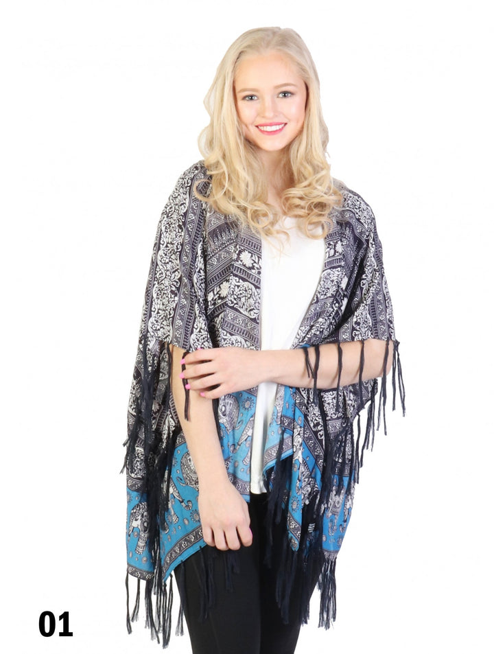 Cherie Bliss Elephant Print Kimono