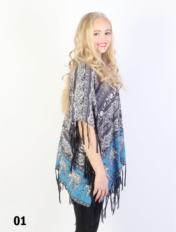 Cherie Bliss Elephant Print Kimono