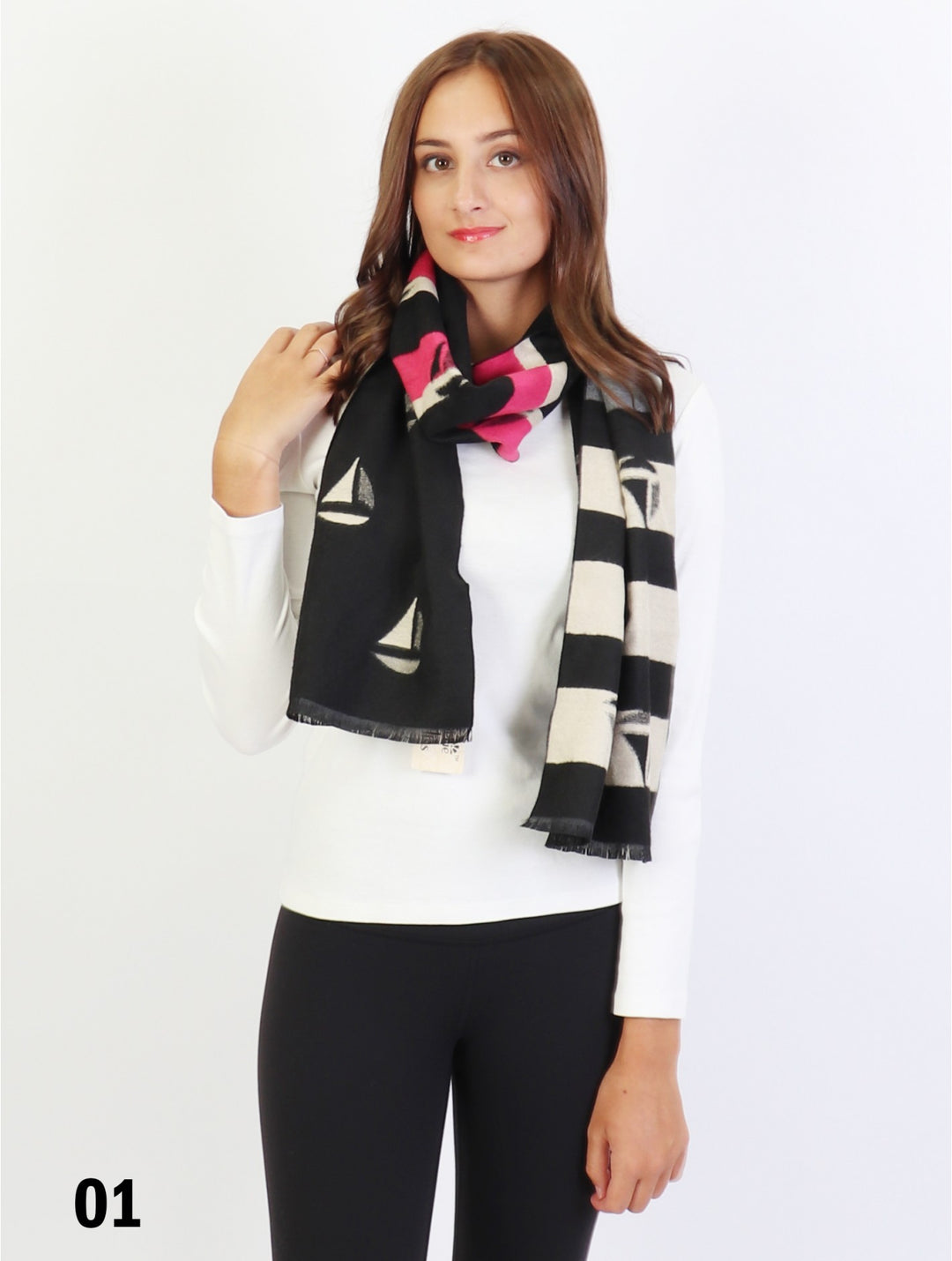 Cherie Bliss Scarf - SF1438-01 BLK