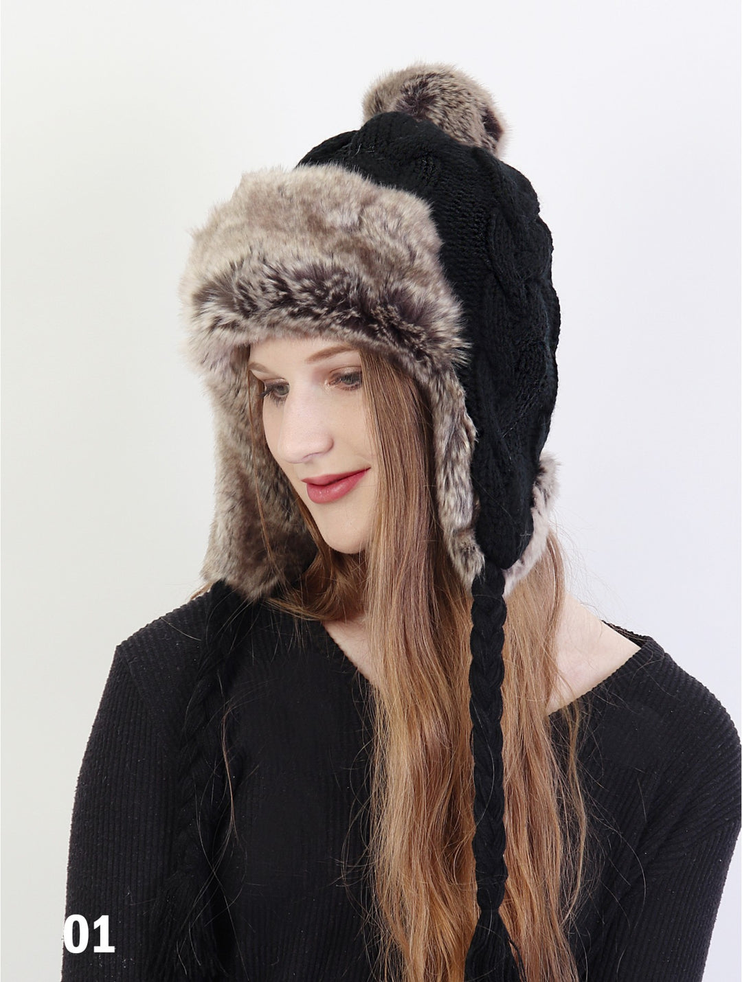 Cherie Bliss Unisex Black Fur Hat - HAT1076-01BLK