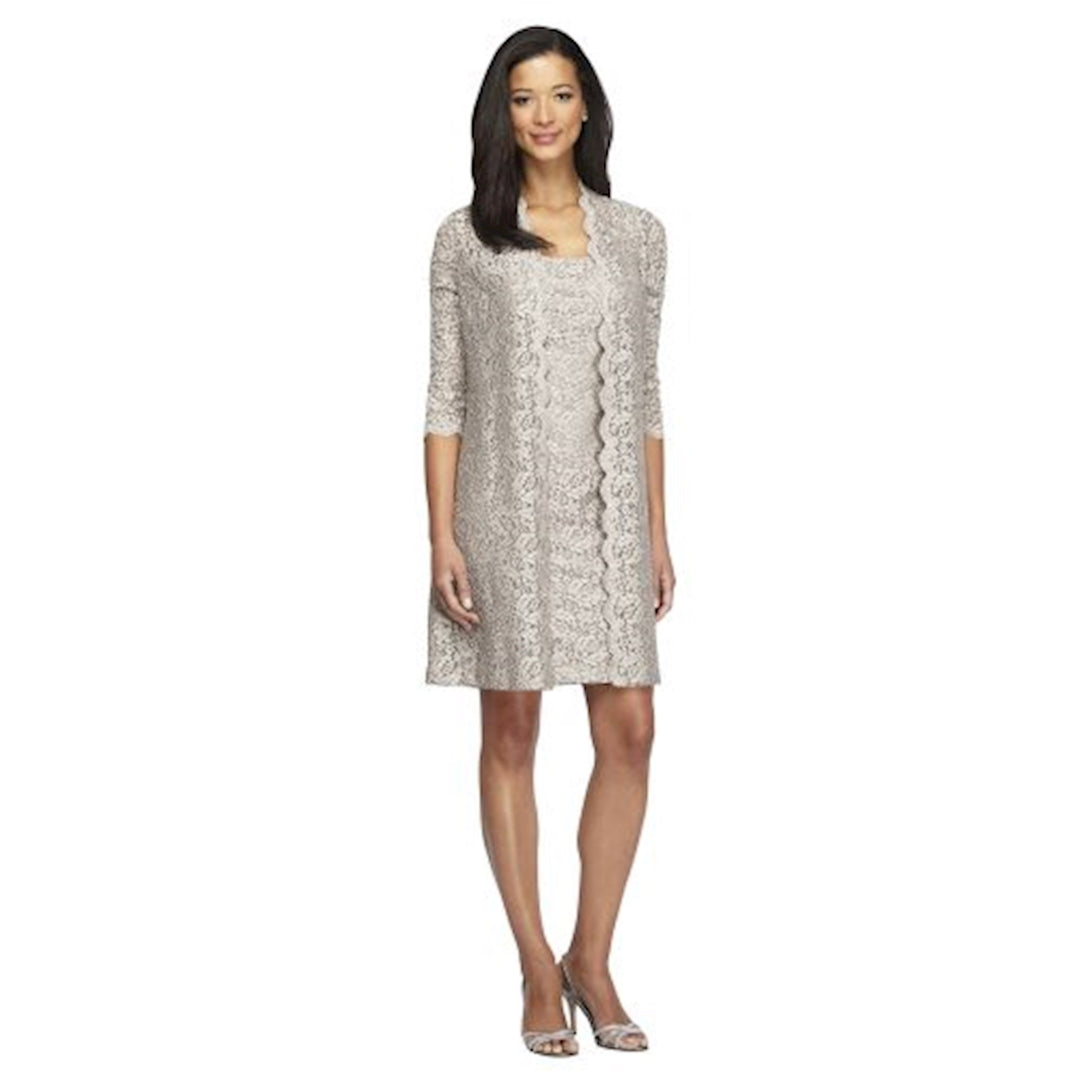 Alex Evenings Long Jacket with Lace Dress