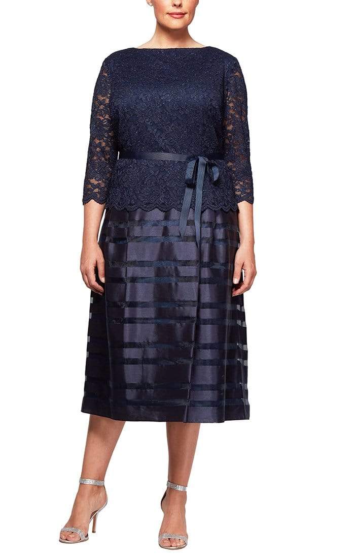 Alex Evenings - Lace Bateau Organza Dress