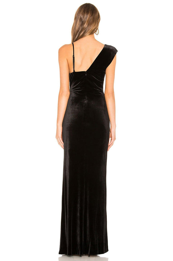 BCBGMAXAZRIA Asymmetric Lace Gown