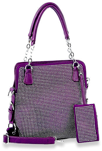 Rhinestone Covered Accessorized Tote