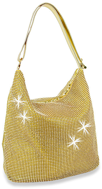 Rhinestone Covered Metal Mesh Hobo