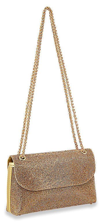 Glittery Top Flap Evening Bag