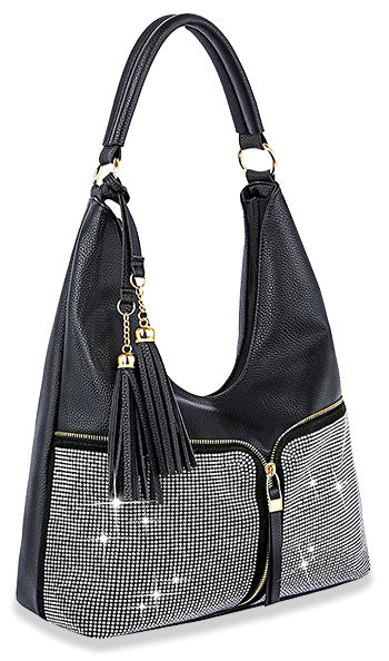 Rhinestone Zip Fashion Hobo