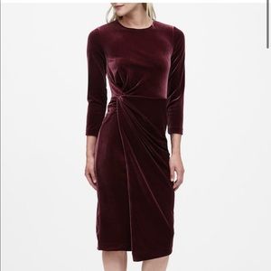 Banana Republic Dress Velvet Faux Wrap