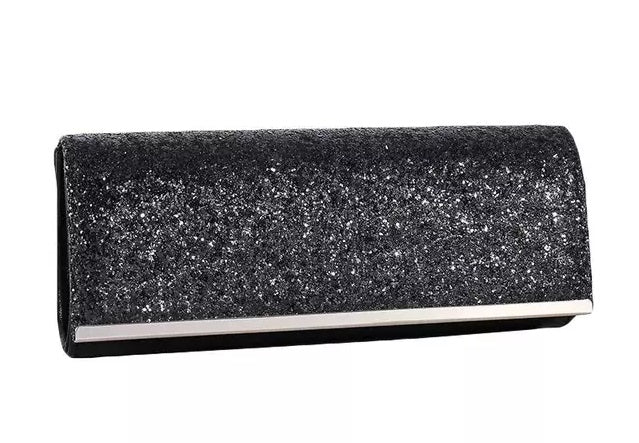 Crystale Jewellery Black Glitter Clutch