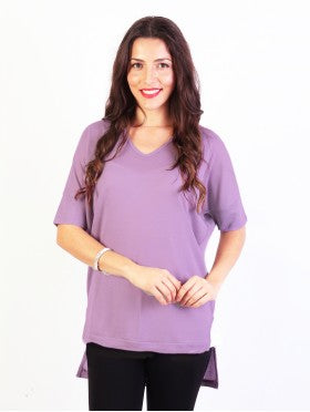 Cherie Bliss Solid Color V Neck Short Sleeves Top