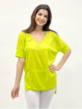 Cherie Bliss Solid Color V Neck Short Sleeves Top