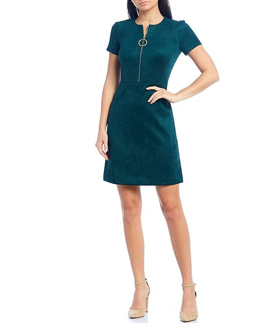 Calvin Klein Faux Suede A-Line Dress