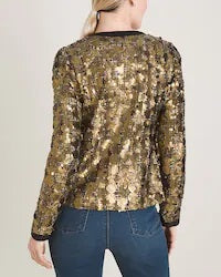 Chico's Sequin Bomber Jacket