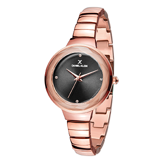 Daniel Klein Analog Black Dial Rose Gold Watch