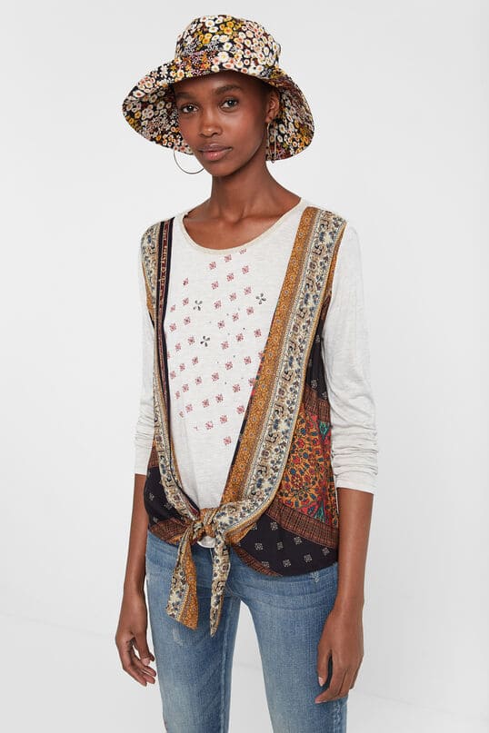 Desigual Boho Maglietta Gilet Top