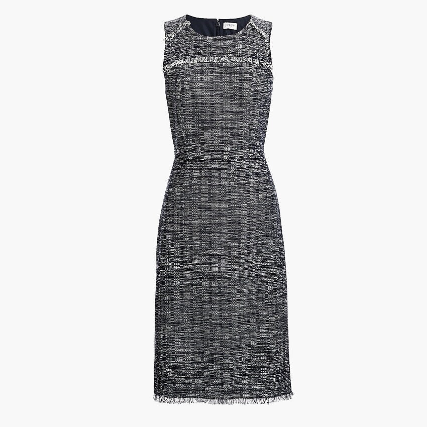 J. Crew Tweed Fringe Sheath Dress