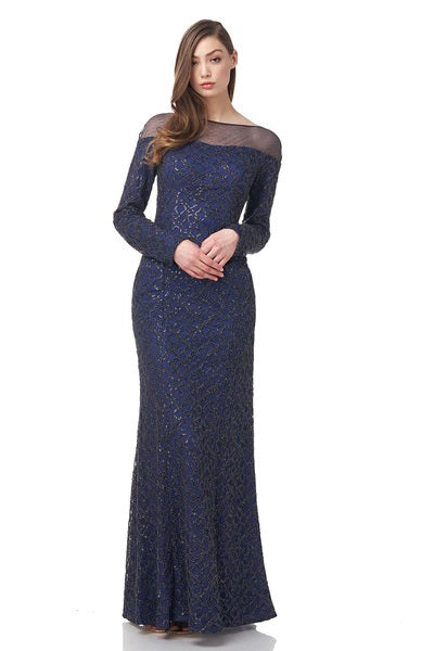 JS Collections Justina Boat Neck Gown - 8616192