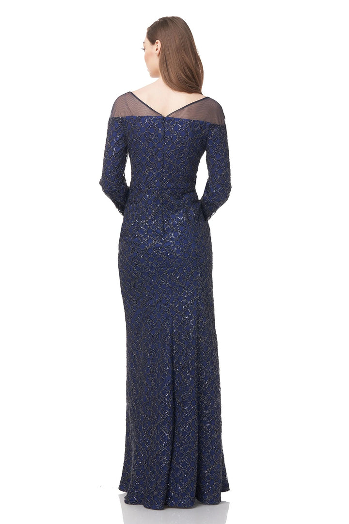 JS Collections Justina Boat Neck Gown - 8616192