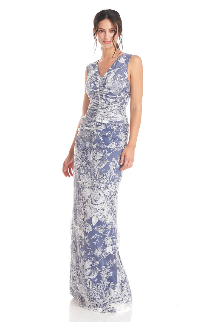 JS Collections Maddison V-Neck Column Gown