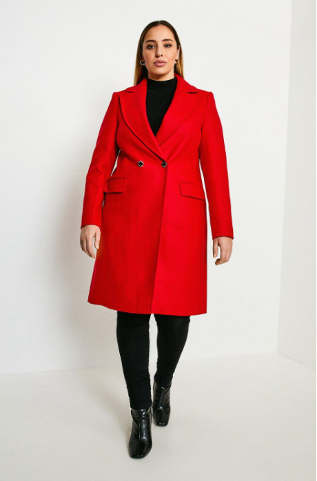 Karen Millen Wool Blend Double Breasted Coat