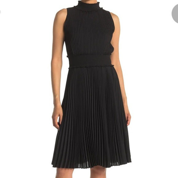 Nanette Lepore Pleated Black Dress